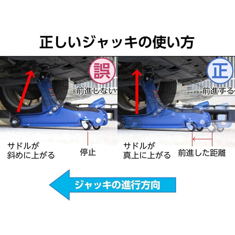2t 油圧 フロアジャッキ ローダウン 最高値 335mm 最低値 85mm 1年保証 ジャッキタッチメント付き サドル付 30mmUP 大自工業 FA24 |  | 04