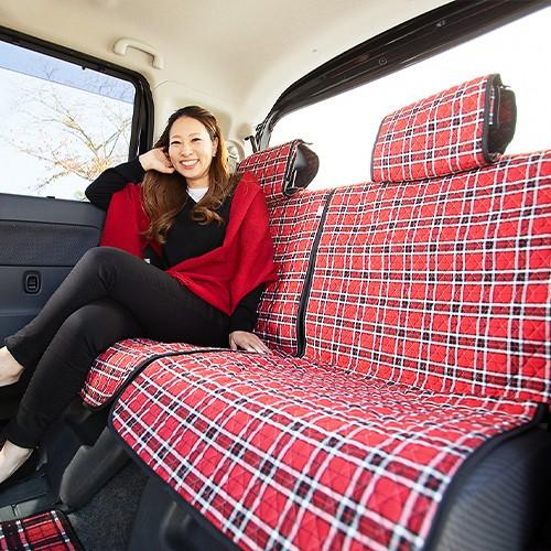 かわいい キルティング シートカバー 1台分セット ロイヤルチェックレッド タータンチェック カーシートカバー 軽自動車 おしゃれ アレンジ カーキュート 通販 Yahoo ショッピング