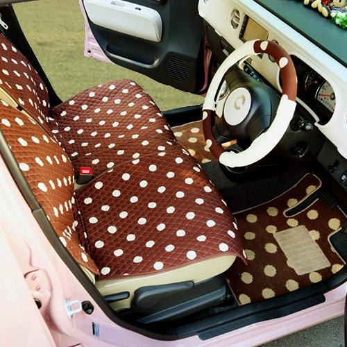 洗える かわいい キルティング シートカバー 前席2シート分 水玉チョコ ドット カーシートカバー 軽自動車 おしゃれ アレンジ カーキュート 通販 Yahoo ショッピング