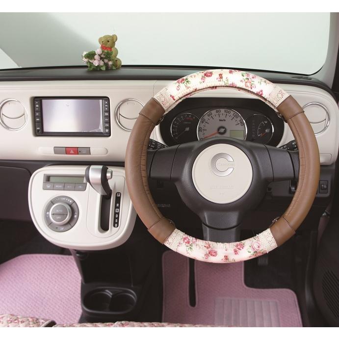 ハンドルカバー バラ柄が かわいい 上品なアンティークフラワーアイボリー レース付 軽自動車 可愛い ｓサイズ おしゃれ カーキュート 通販 Yahoo ショッピング