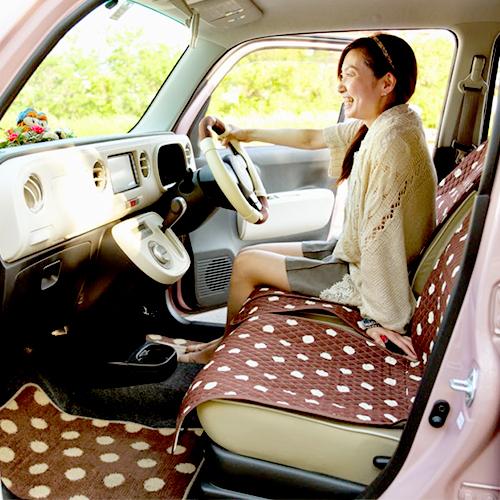 洗える かわいい キルティング シートカバー 1台分セット 水玉チョコ ドット カーシートカバー 軽自動車 おしゃれ アレンジ カーキュート 通販 Yahoo ショッピング