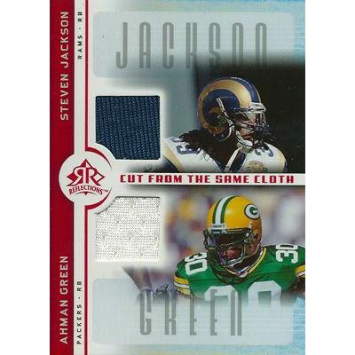 スティーブン・ジャクソン / アーマン・グリーン NFLカード Stephen Jackson / Ahman Green 2005 Reflections Cut From The Same Cloth｜cardfanatic