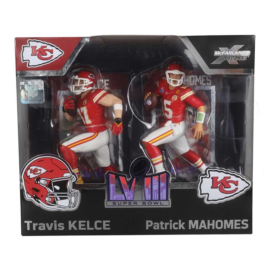 マクファーレンNFL スーパーボウルLVIlI チーフス　マホームズ&ケルシー トラビス・ケルシー&パトリック・マホームズ 2体セット McFarlane NFL
