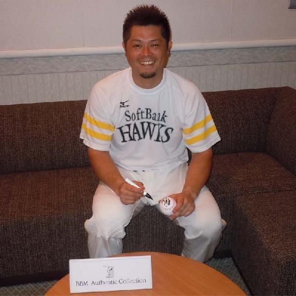 細川亨 通算1000試合出場記念 福岡ソフトバンクホークス 直筆サイン
