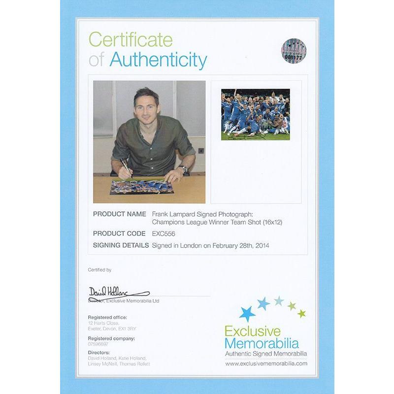 フランク・ランパード 直筆サイン入りフォト チェルシー ザ・ウィニング・チーム (Signed Chelsea Football Photo: The Winning Team) / Frank Lampard｜cardfanatic｜03