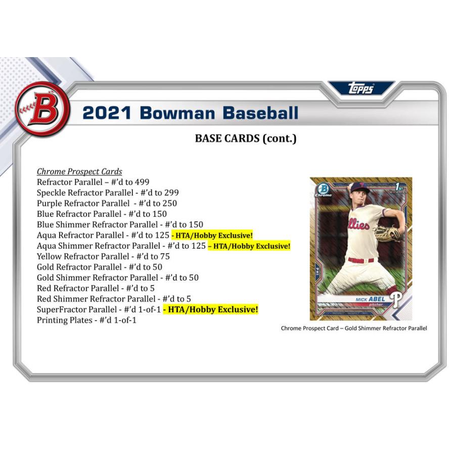 MLB 2021 Bowman Baseball Jumbo ボックス、4/28入荷！｜cardfanatic｜04