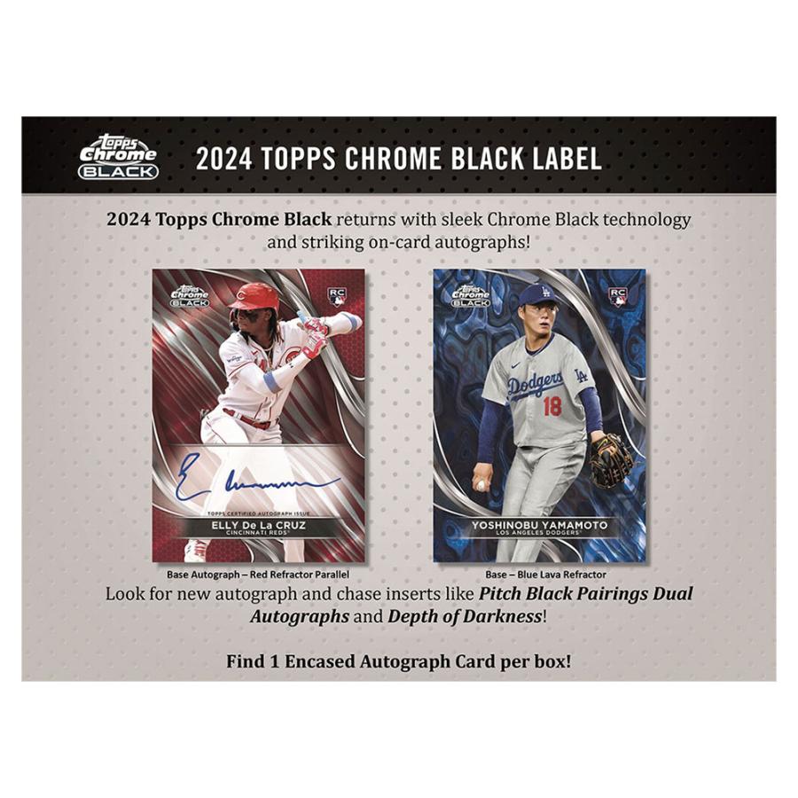 MLB 2024 Topps Chrome Black Baseball Box 4/17入荷！！大谷選手・山本由伸選手・今永昇太選手直筆サインカードラインナップ！｜cardfanatic｜02