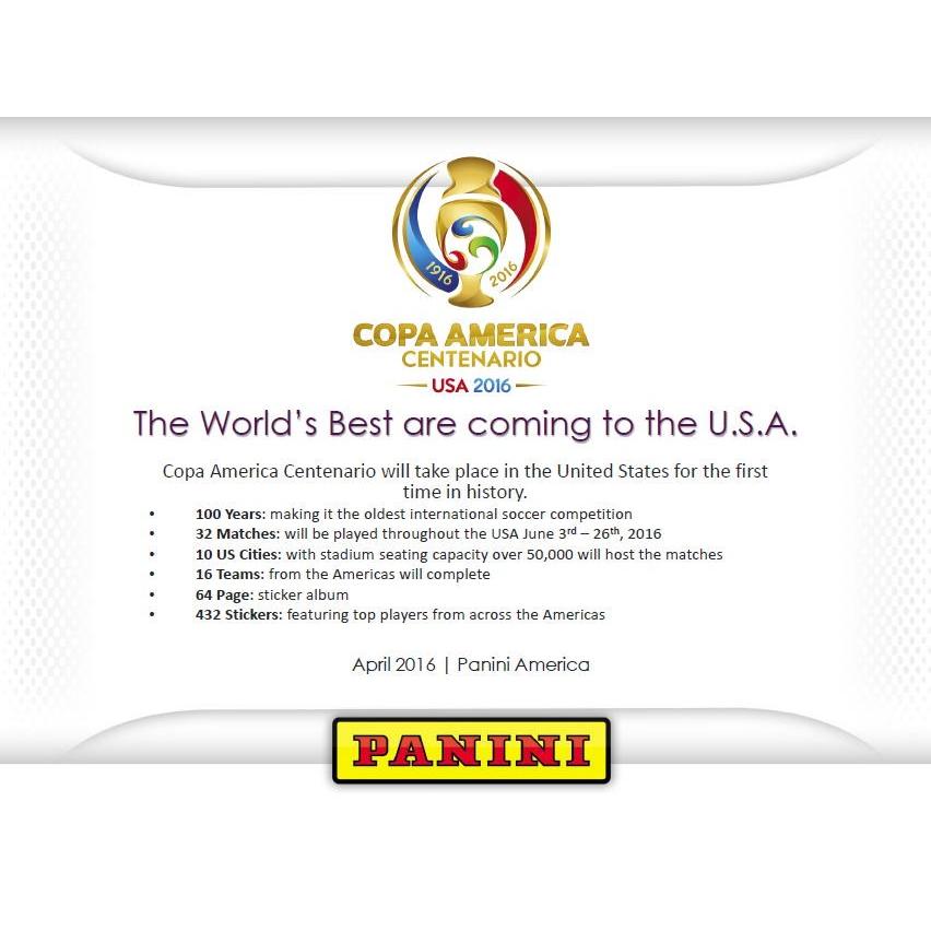 パニーニ 16 コパ アメリカ センテナリオ ステッカー 16 Panini Copa America Centenario Soccer Sticker ボックス Box Osp16 02s カードファナティック 通販 Yahoo ショッピング