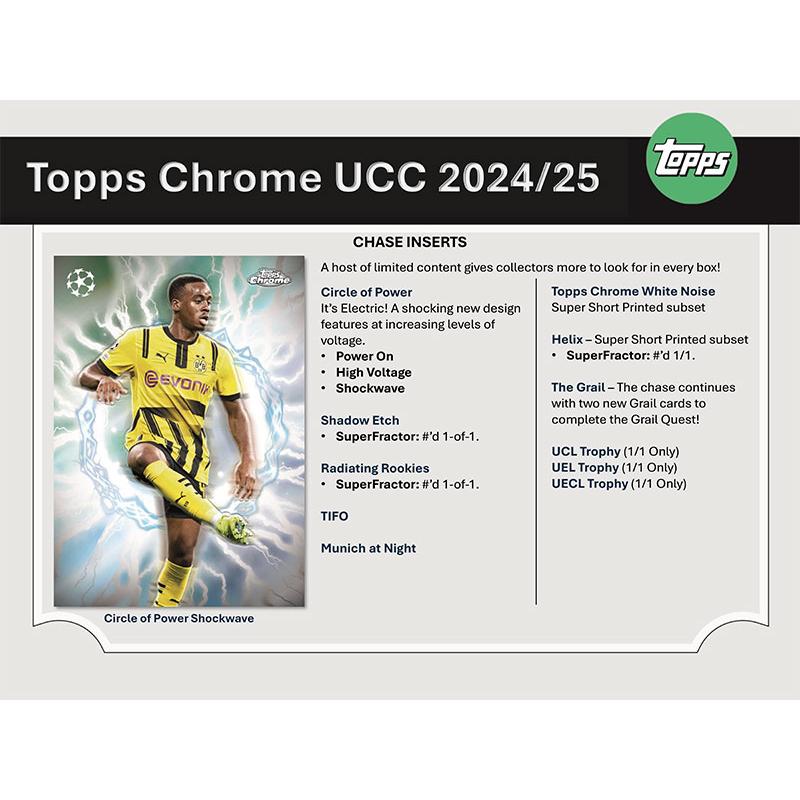 2024-25 Topps Chrome UEFA Club Competitions Soccer Hobby ボックス 