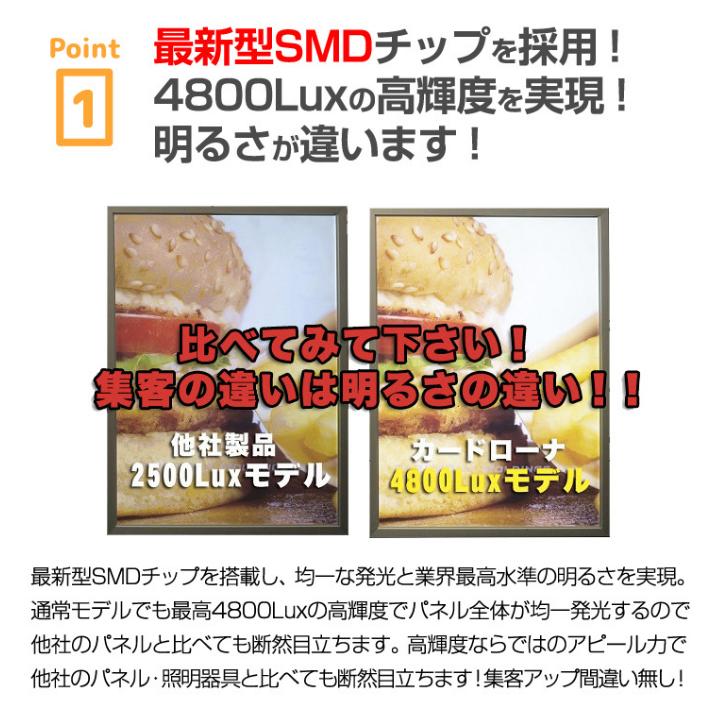 LEDライトパネル LED看板 A0サイズ ADアルミフレーム 1年保証付きの画像