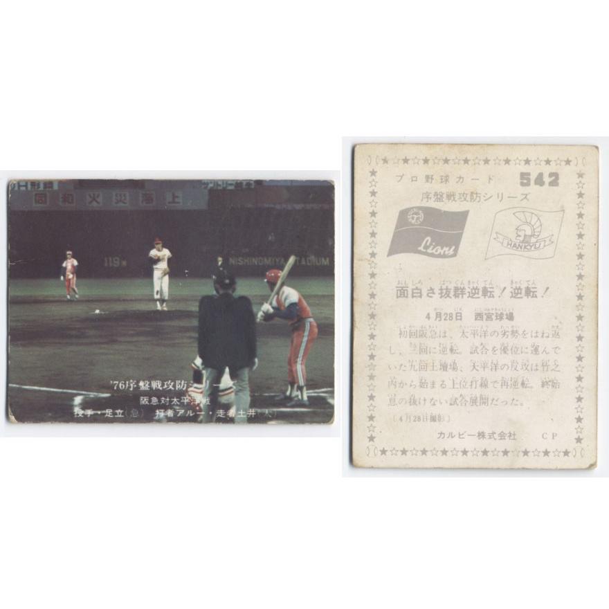 カルビー1976 プロ野球チップス ７６序盤戦攻防シリーズ No.542 足立
