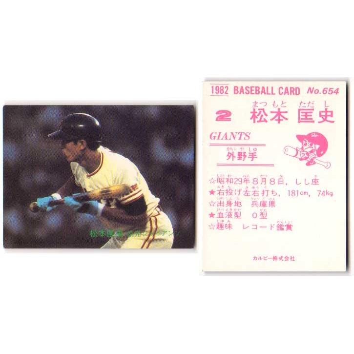 カルビー1982 プロ野球チップス No.654 松本匡史 (A) : かーど屋本店