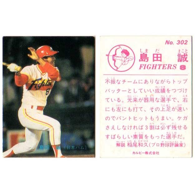 カルビー1983 プロ野球チップス No.302 島田誠 (B) : かーど屋