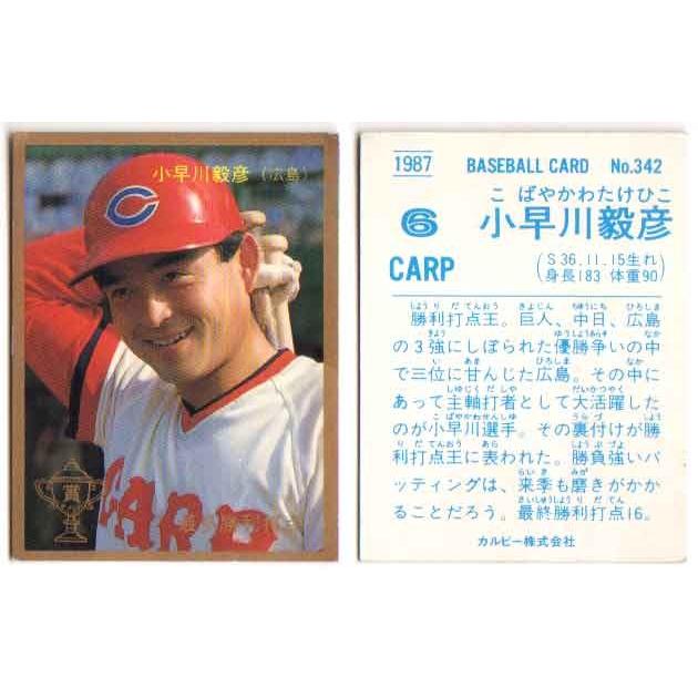 カルビー1987 プロ野球チップス No.342 小早川毅彦 (金枠・C カルビー1987 プロ野球チップス No.342 小早川毅彦 (金枠・C