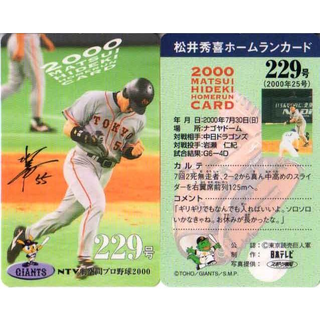 ヤンキース時代の松井ホームランカード 松井秀喜 ホームランカード 229号 : かーど屋本店ヤフー店 - 通販
