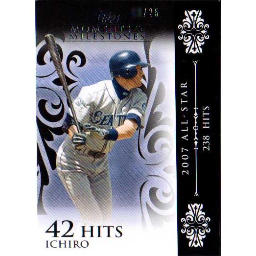 イチロー 2008 Topps Moments & Milestone 42 Hits Sirial Card /25 