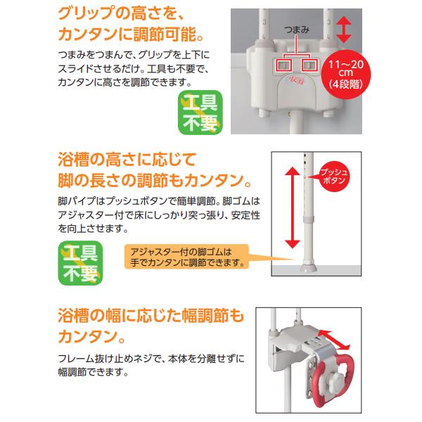 アロン化成 安寿 ユニットバス対応浴槽手すり UST-130UB 536-631