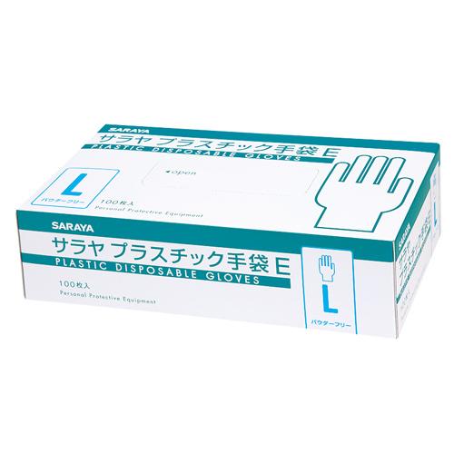 サラヤ プラスチック手袋E Lサイズ 100枚入 10箱セット✨ SARAYA（サラヤ） 10箱セット プラスチック手袋E Lサイズ100枚×10箱