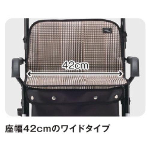 マキテック ショッピングカート シルバーカー ワイドブル 黒チェック