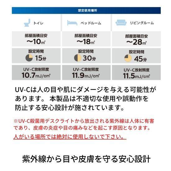 UV-C殺菌用デスクライト　フィリップス　シルバー　紫外線除菌　無人タイプ　人感センサー付き　除菌対策｜carekuru｜03