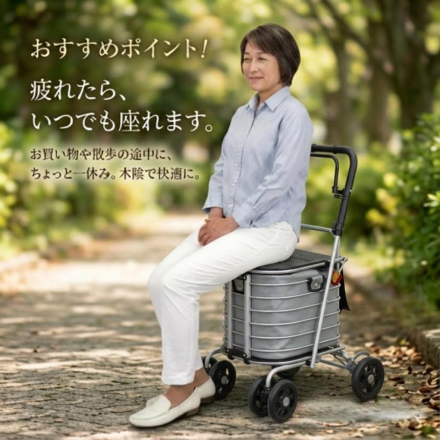 シルバーカー 手押し車 高齢者 座れる コンパクト 歩行器 SGマーク