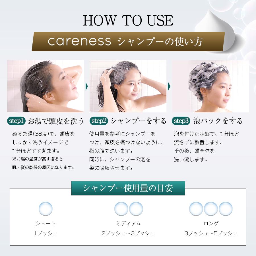 公式 ケアネス careness ヘアケア 大ボトル ３点セット 美容室専売 サロン ダメージケア 泡パック 頭皮ケア コラーゲン ボタニカル_16