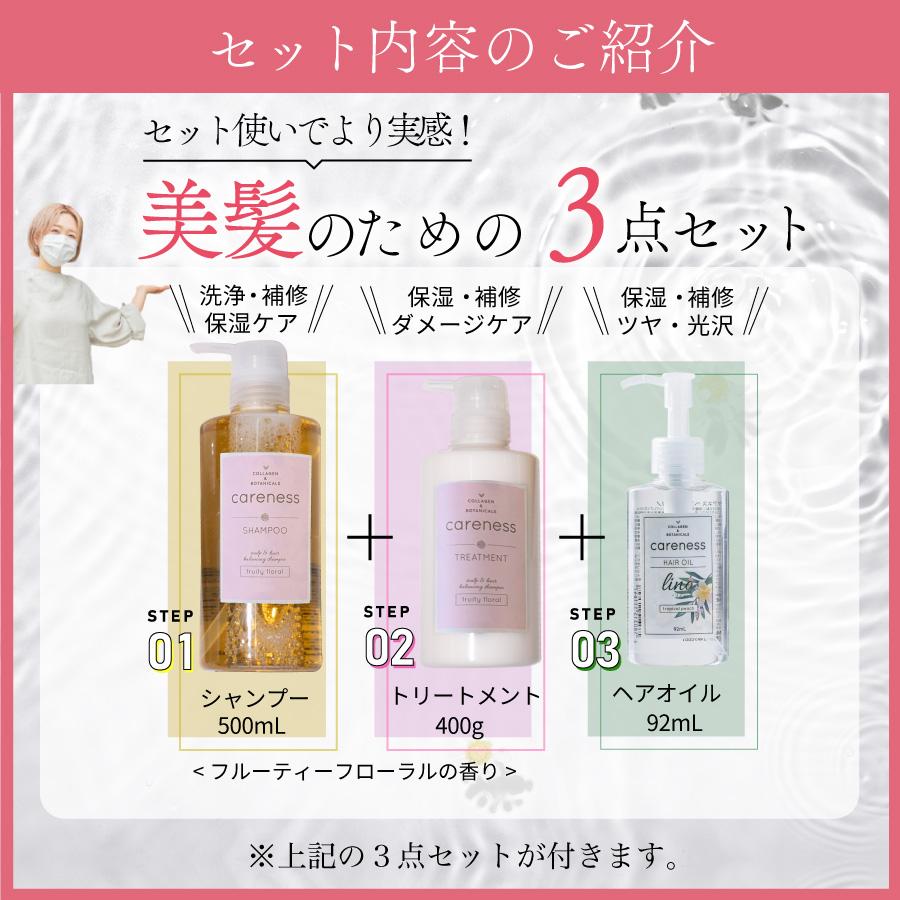公式 ケアネス carenes ヘアケア 大ボトル FF ３点セット 美容室専売 サロン ダメージケア 泡パック 頭皮ケア コラーゲン ボタニカル_1