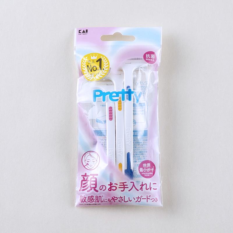 顔用カミソリ女性用 Pretty プリティ フェイス T 3本入 貝印 ( プリティ 女性用カミソリ
