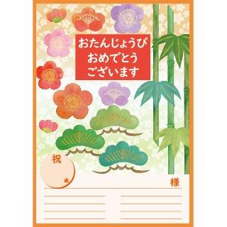 高齢者 バースデイ 誕生日カード 介護施設 誕生会 レク A4たて松竹梅