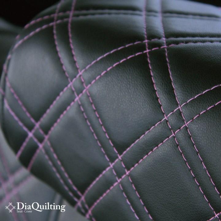 フロント席シートカバー トヨタ bB 【旧車種】 前席 [1列分] シートカバー ピンク ダイヤ キルティング Z-style ※オーダー生産（約45日後）代引不可 | z-style | 05