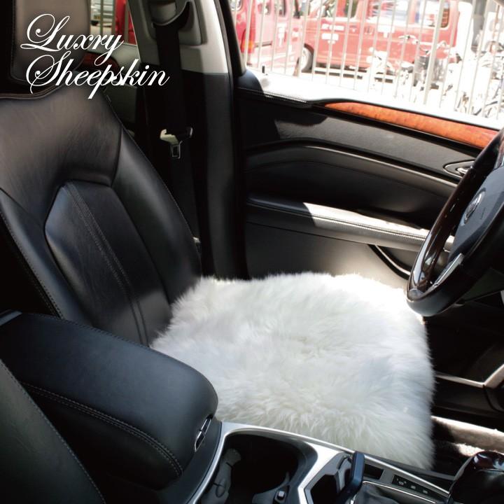 羊皮 クッション 42×42 cm　ムートン4枚セット z-style 本革 ムートン クッション 角型 ホワイト 長毛 天然 毛