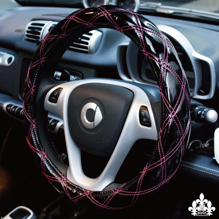 エナメル ハンドルカバー キルティング Ｓサイズ 軽自動車 普通車 ステアリング カバー Z-style | z-style | 13