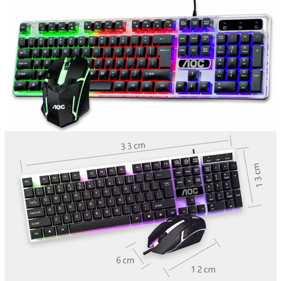 AOC ゲーミングキーボード マウス セット 防水 静音 有線 RGB AOC ゲーミングキーボード マウス セット 防水 静音 有線 RGB