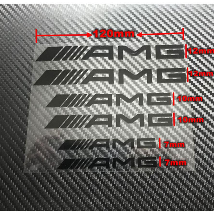 ベンツ AMG ブレーキキャリパー ステッカー 6枚セット シール 耐熱デカール 平行タイプ/湾曲タイプ ブラック/シルバー