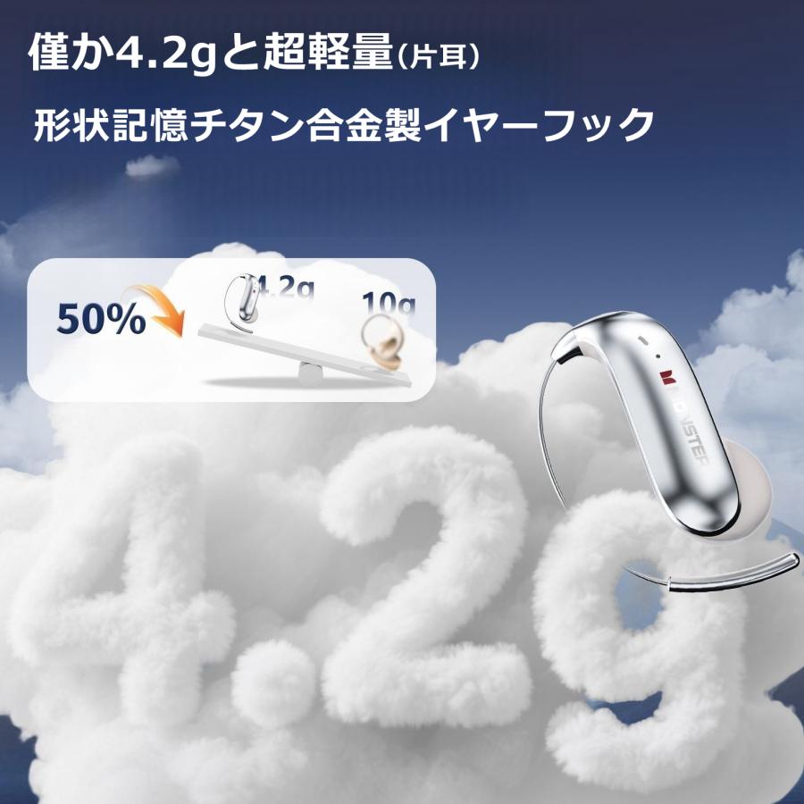 MONSTER ワイヤレスイヤホン オープンイヤー 耳掛け チタン合金 ノイズ