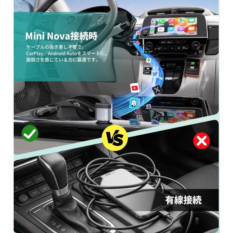 正規 OTTOCAST MINI Nova 3.0 ワイヤレス CarPlay アダプター Android