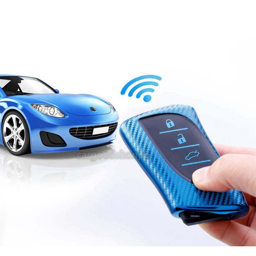 レクサス LEXUS キーカバー キーケース TPU カーボン調 ブルー