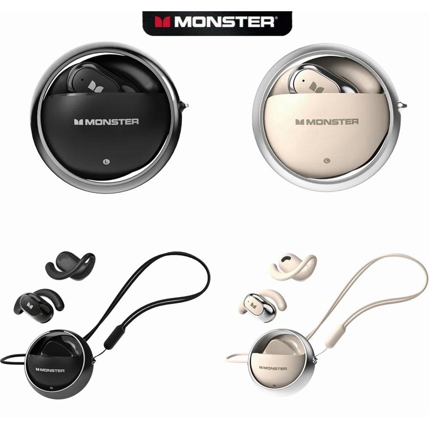 MONSTER ワイヤレスイヤホン オープンイヤー 耳掛け 360度回転 ノイズ