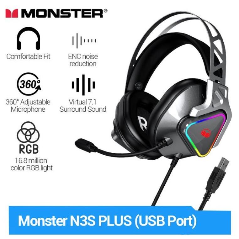 MONSTER MONSTER AIRMARS N3S USB接続 ゲーミングヘッドセット