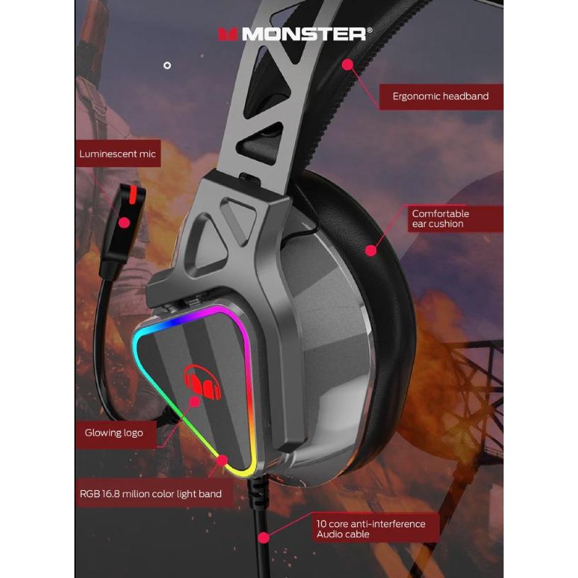 MONSTER MONSTER AIRMARS N3S USB接続 ゲーミングヘッドセット