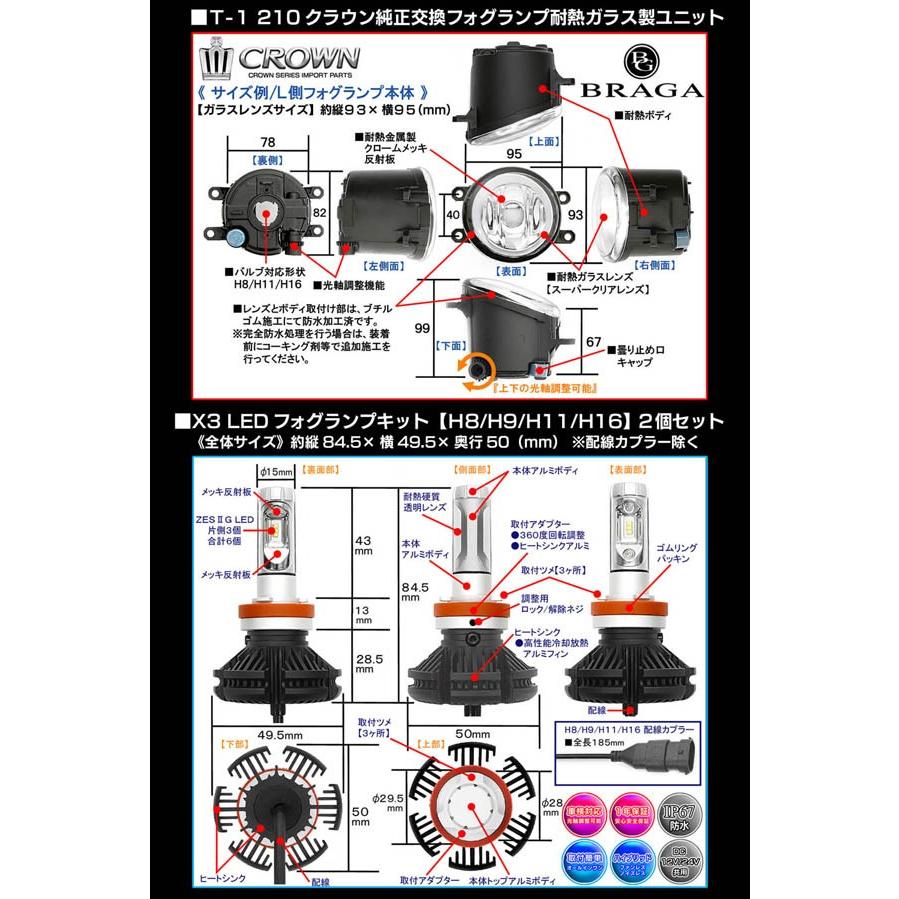 T-2/210系クラウン/高性能フィリップスLEDバルブキット付/純正交換フォグランプ/耐熱ガラスレンズ ユニット｜cargoodsya-shopping｜04