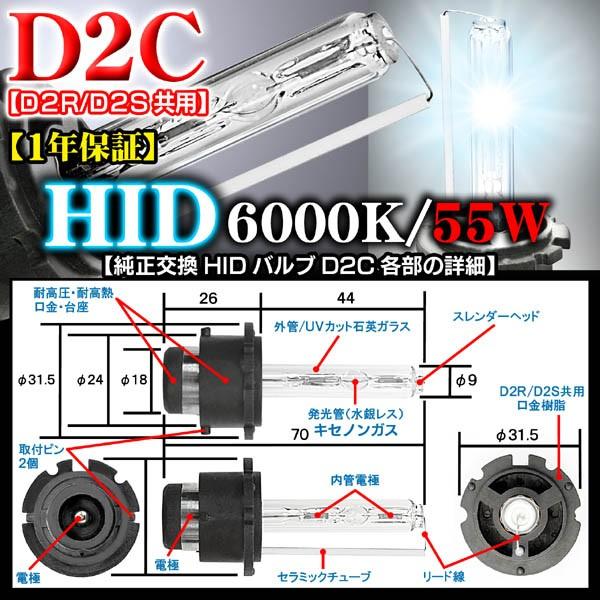 CX-7.MPV/55Ｗ・6000K/D2C・D2R.D2S共用 タイプ2/純正交換HIDバルブ2個セット｜cargoodsya-shopping｜04