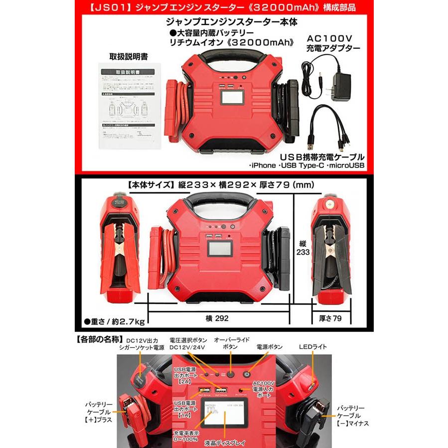 ワーゲン アウディ ポルシェ Js01 ジャンプ バッテリー スターター 12v 24v対応 Jump Battery Starter 10 カーグッズ屋ショッピング 通販 Yahoo ショッピング