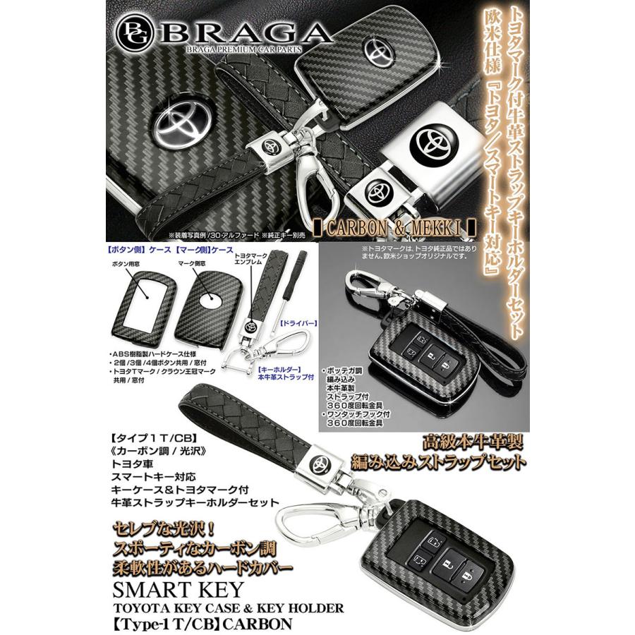 タイプ1t Cb 50系カムリ トヨタ カーボン調 光沢 ハードケース キーケース トヨタマーク付牛革ストラップ キーホルダーセット T1 T Key Case Carbon Toyota 7 カーグッズ屋ショッピング 通販 Yahoo ショッピング