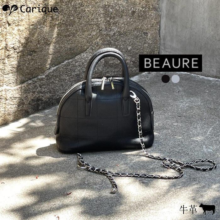 ミニボストンバッグ BEAURE ビュレ 本革 レザー カウレザー  