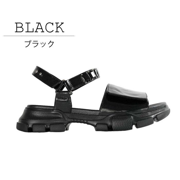 MANA 厚底サンダル マナ MANA サンダル レディース 本革 牛革 ラウンドトゥ 厚底 マジック