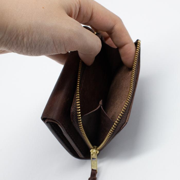 saranam サラナン 三つ折り財布 ミニ財布 レディース メンズ 牛革