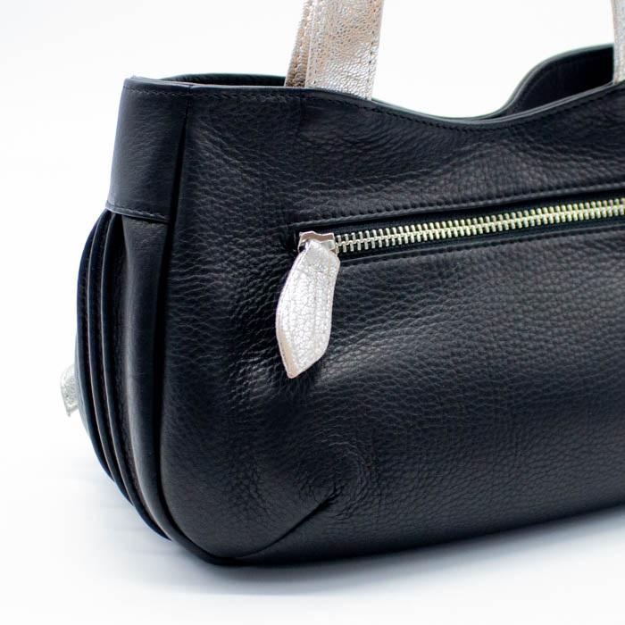 ハンドバッグ via doan ヴィアドアン 牛革 本革 横型 リボン 手さげ