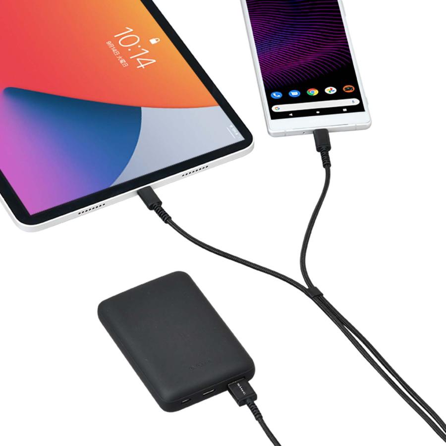 USB スマホ 充電 ケーブル Y字 USBケーブル A to C +C ケーブル長1m