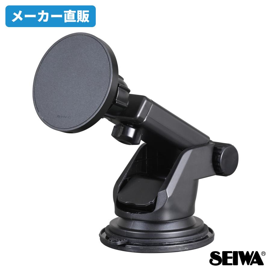 SEIWA（セイワ） 車用 スマホホルダー 携帯ホルダー マグネット 充電